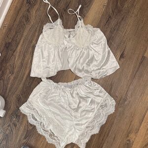 Bridal White Satin Pajama Set